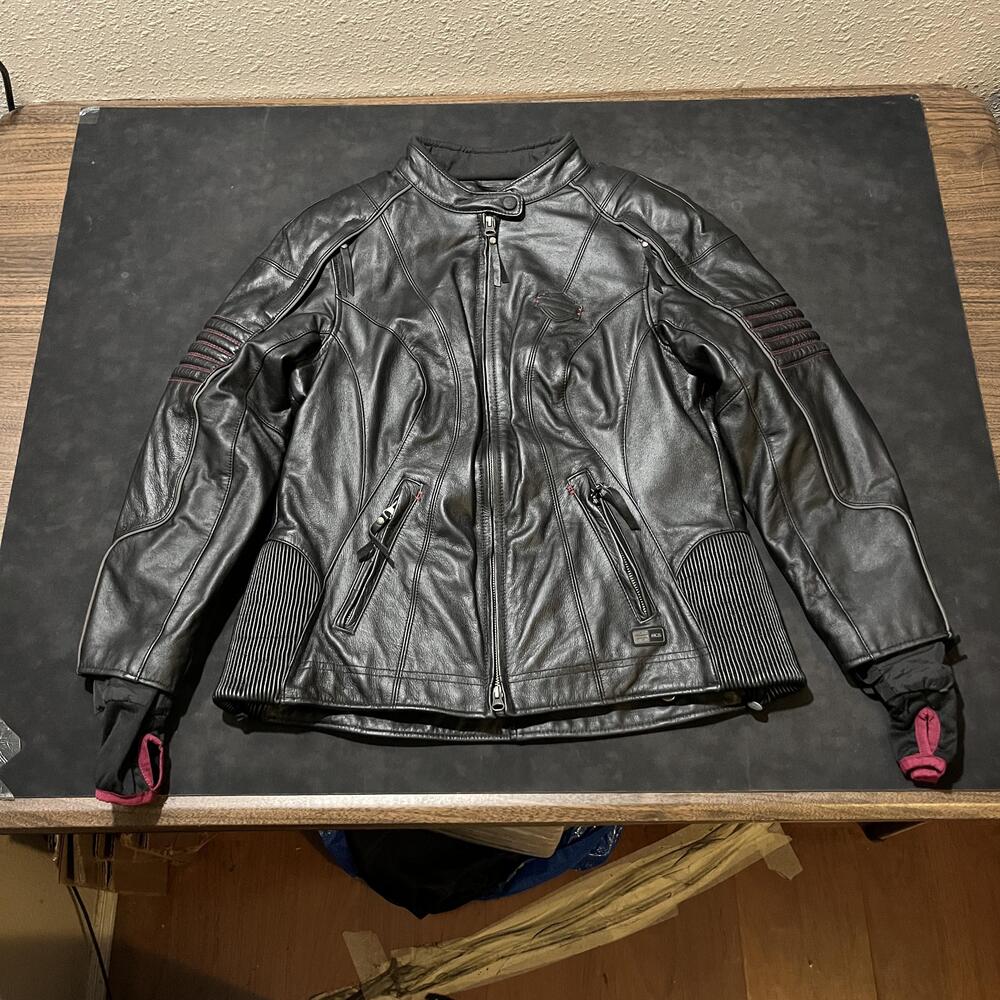 Harley-Davidson Jacket Womens Large Leather RCS Riding Gear Removable Liner